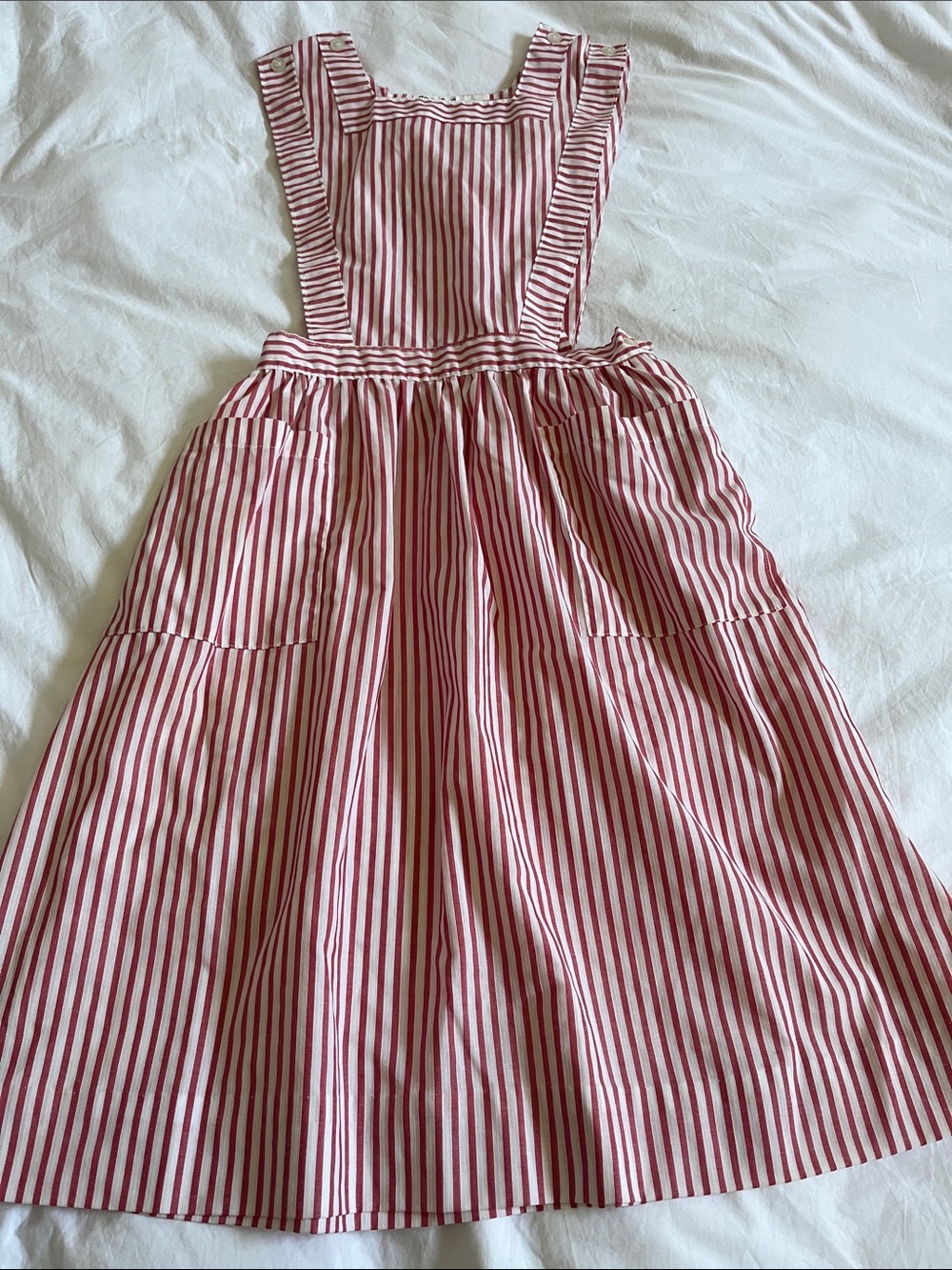 Angelica Uniform Group Vintage 60’s Candy Stripe Hospital apron dress red white